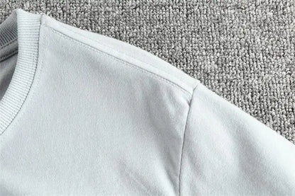 Summer New American Retro Short-sleeved O-neck Letter Printed T-shirt Men's Fashion Simple 100% Cotton Washed Casual Sport Tops