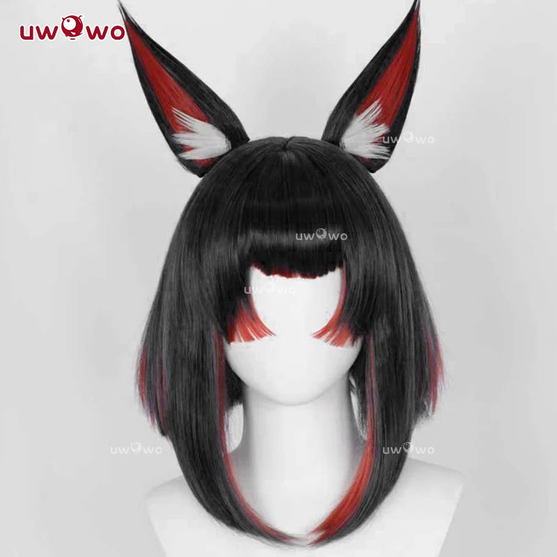 UWOWO Ahri Wig Game League of Legends/LOL: Ahri After Hours Mythic Variant Cosplay Wig With Ears ShortBlack Wig Halloween Wig