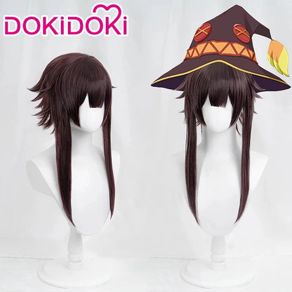 IN STOCK Meguminn Wig Anime Cosplay Wig DokiDoki Meguminn Cosplay Women Cute Long Brown Hair Heat Resistant Free Wig Cap
