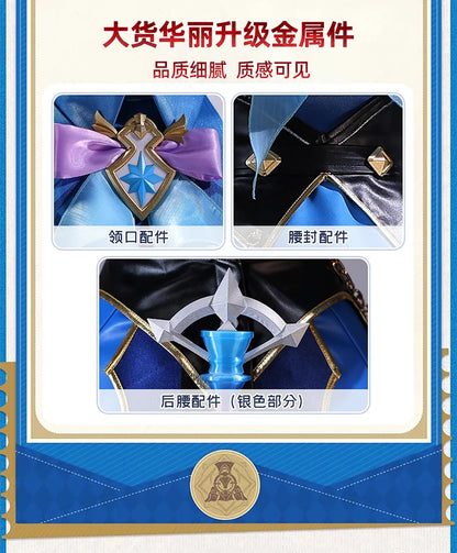 Honkai Star Rail Cerydra Cosplay Costume Wig Dress Uniform Luminous Crown Metal Props Halloween Party for Women Girls Cos iCoser