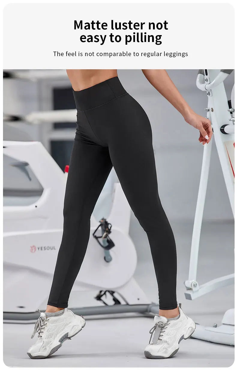 Women High Waist Sport Leggings Push Up Naked Feeling Yoga Running Gym Tights