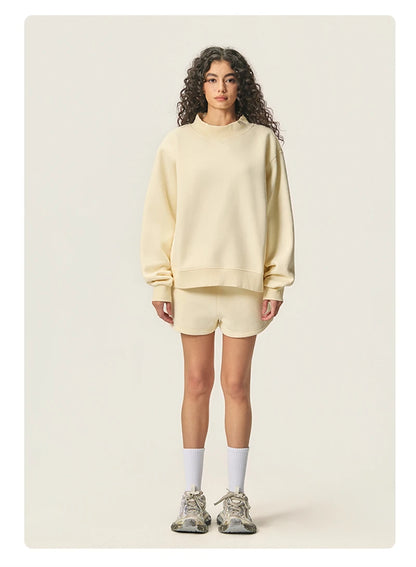 ZODF 2025 Winter Women 350gsm Warm Fleece Sweatshirts Girls Female Hip Hop Half Turtleneck Pullovers Brand Clothing HY056