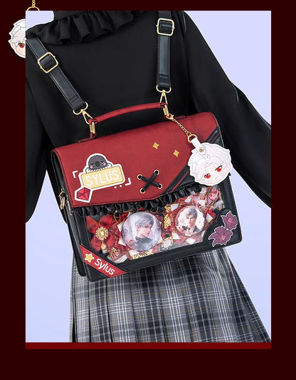 IN STOCK Sylus Cosplay Doujin Bag Game Love and Deepspace DokiDoki Sylus Itabag Red Black School Bag Cosplay Prop