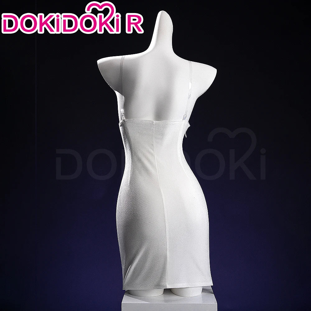 IN STOCK SUA Cosplay Costume Anime Alien Stage Cosplay【S-2XL】DokiDoki-R White Sexy Dress Stage Costume SUA Halloween Plus Size