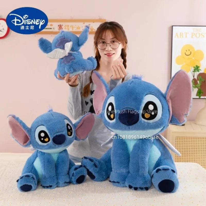 25/40/60cm Big Size Angel Stitch Disney Anime Plush Stuffed Dolllilo & Stitch Cartoon Plushies Pillow Ornaments Holiday Gifts