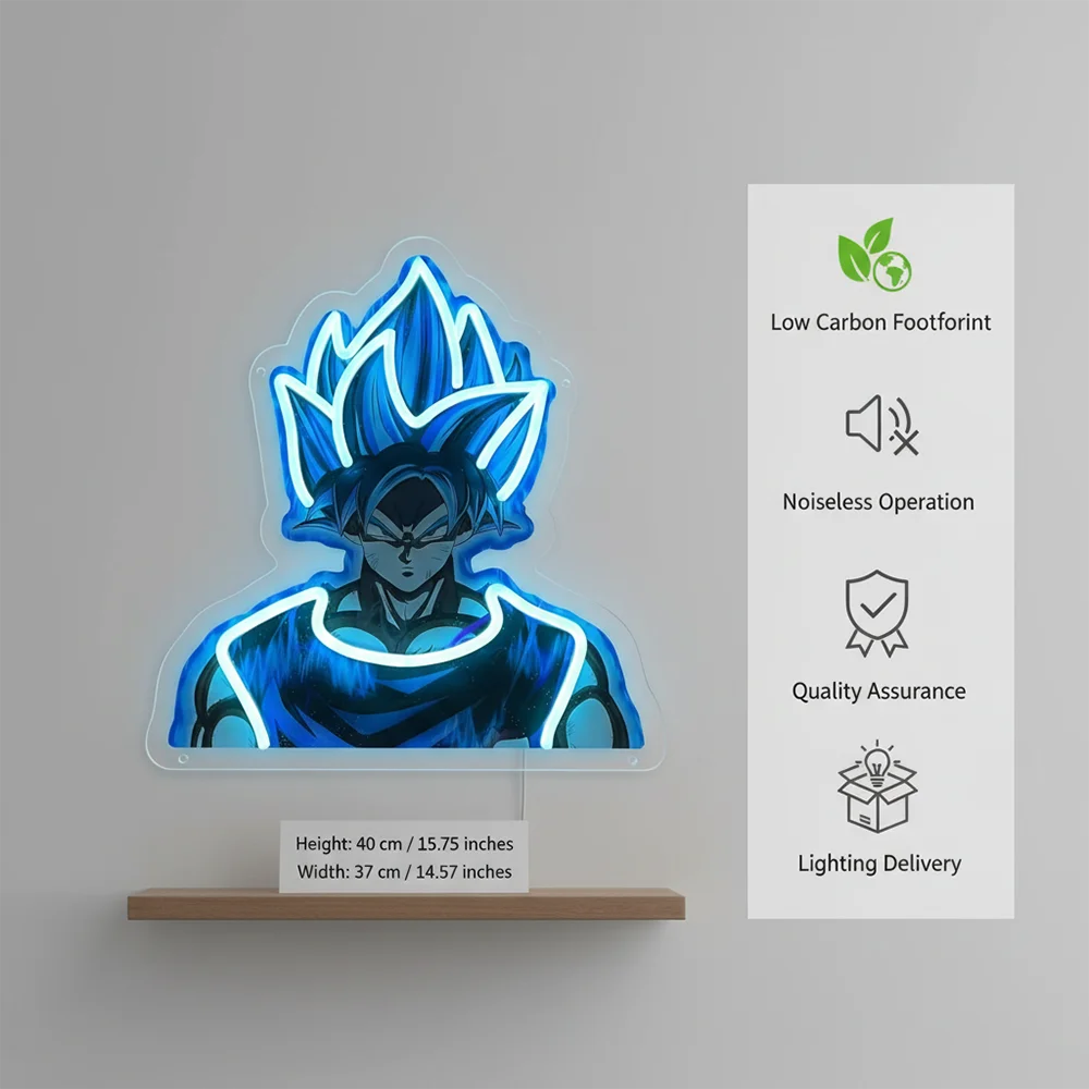 Anime Dragon Ball Goku One Piece Acrylic Neon LED Light  Artwork for Home Festival Decor Party Bar Hotel Salon Shop,Etc.