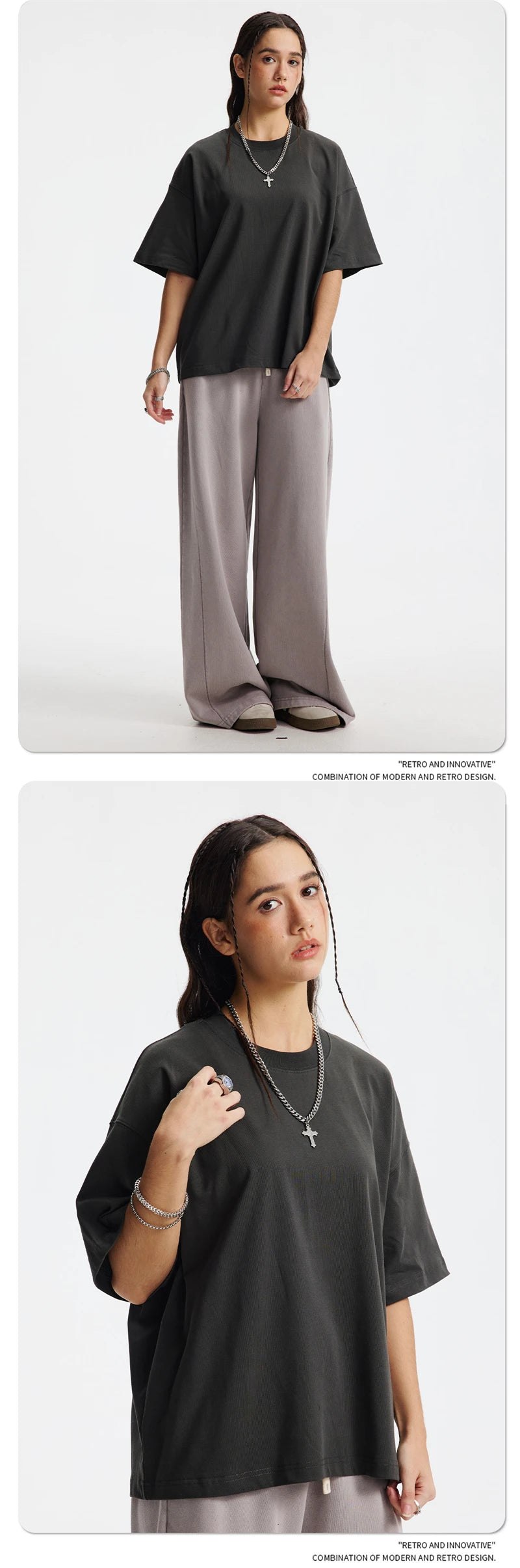 ZODF New Men Summer Boxy 275gsm Cotton T-Shirts Retro Unisex Oversized Short Version Basic T Shirt Brand Tees HY1070