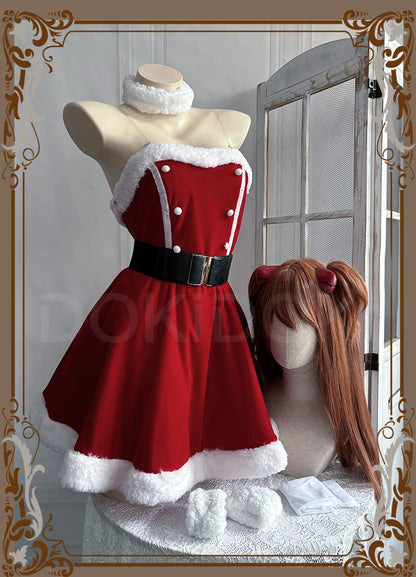 IN STOCK Asukaa / Reii Cosplay Costume Anime DokiDoki-R Women Cute Sexy Christmas Dress Asukaa Cosplay Reii Costume Plus Size