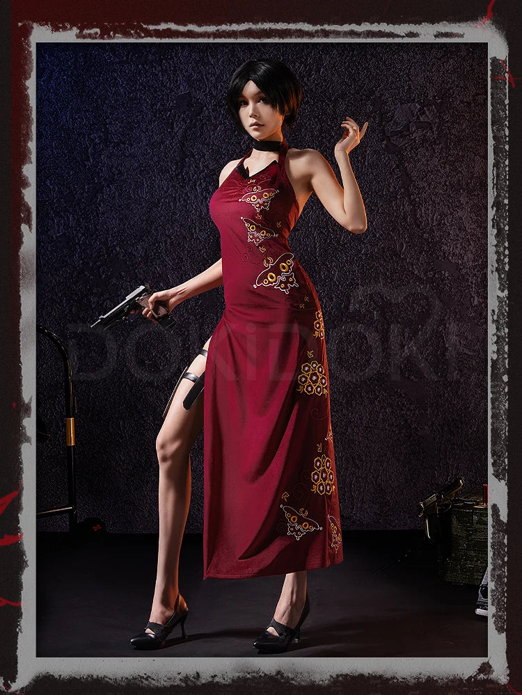 IN STOCK Adaa Wongg Cosplay Costume Game Cosplay【XS-3XL】DokiDoki-R Women Sexy Red Cheongsam Dress Plus Size