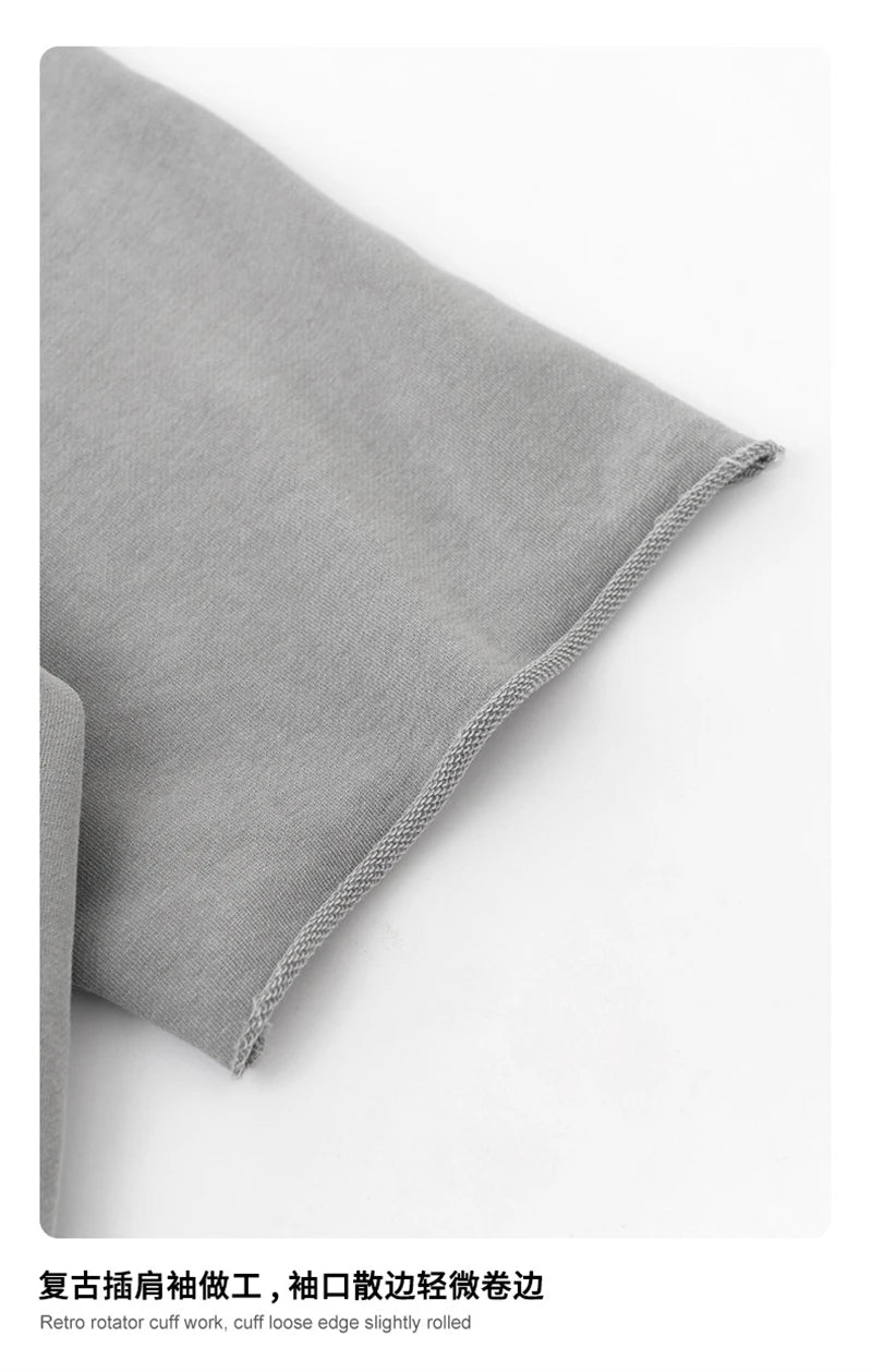 ZODF 2025 Men Summer Heavy Weight Washed 330gsm Cotton T-shirt Unisex High Street Distressed Holes Oversized T Shirts Tee HY0984