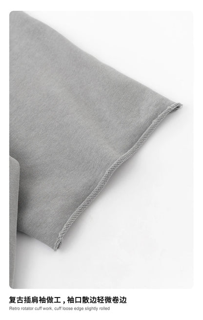 ZODF 2025 Men Summer Heavy Weight Washed 330gsm Cotton T-shirt Unisex High Street Distressed Holes Oversized T Shirts Tee HY0984