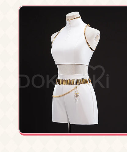 【Last Batch】IN STOCK Rumii Zoeyi Miraa Cosplay Costume【XS-3XL】DokiDoki-N Women White Suit Golden Rumii Cosplay Plus Size