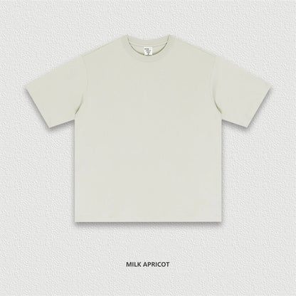 ZODF New 2025 Men Basic Solid 255gsm Cotton T-Shirts Unisex Loose Breathable Comfortable T Shirt Brand Clothes HY0973