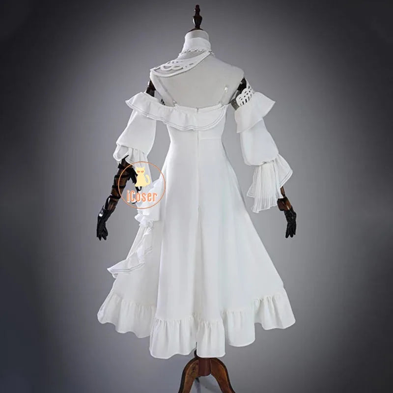 Wuthering Waves Phrolova Cosplay Costume Wig White Dress Fractsidus Carnival Halloween Party for Women Girls Accessory iCoser