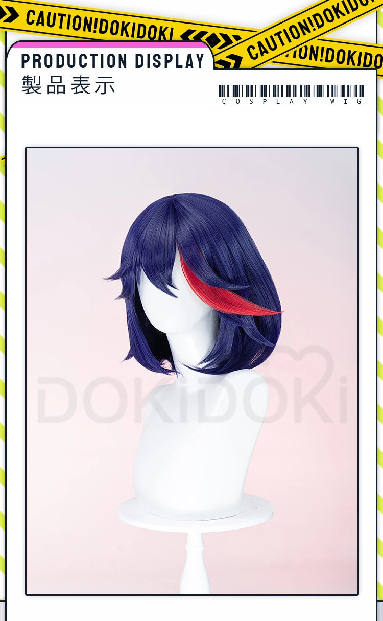 IN STOCK Matoi Ryuko Wig Anime KILL la KILL Cosplay Wig DokiDoki Women Navy Blue 35cm Short Hair Ryuuko Matoi Cosplay Free Cap