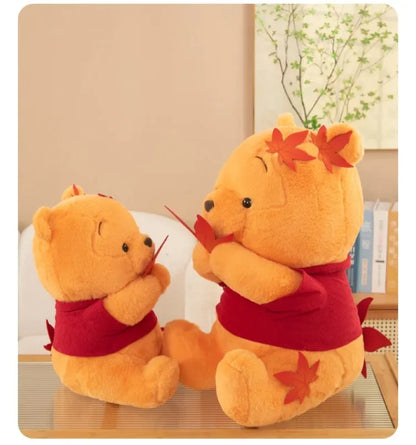 70cm Big Size Disney Pooh Bear Maple Leaf Anime Plush Stuffed Doll Room Plushies Pillow Cute Ornaments Children's Holiday Gifts