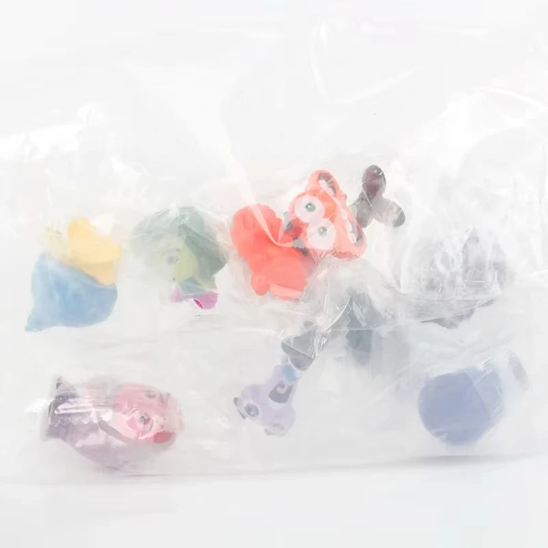 9Pcs/Set Mini Inside Out 2 Action Figure Toy Cartoon Movie Joy Anxiety Anger Sadness Disgust Fear Model Doll Figurines Kids Gift