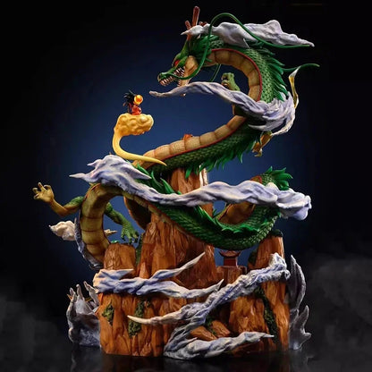 Dragon Ball Z Shenron Anime Figure Goku And Mountain Shenron 20cm Action Figurine Pvc Statue Model Doll Collectible Toys Gifts