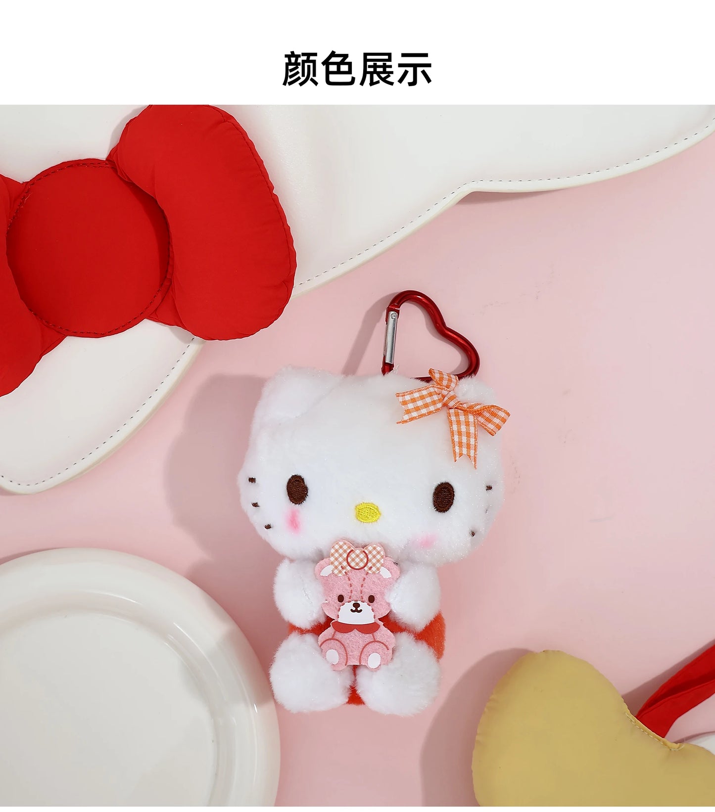 Genuine Sanrio Hello Kitty Kuromi Melody Pachacoo Cinnamoroll Stuffed Toy Pendant Cute Plush Toys Keyring Keychain Birthday Gift