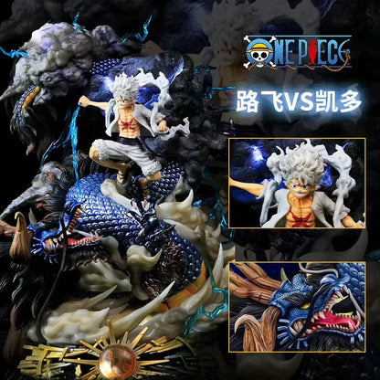 One Piece Hand Made Nica Luffy Vs Kaidou  Statue Model Anime Peripheral Anime Model Tidy Play Table Decoration Gift Toy Figure