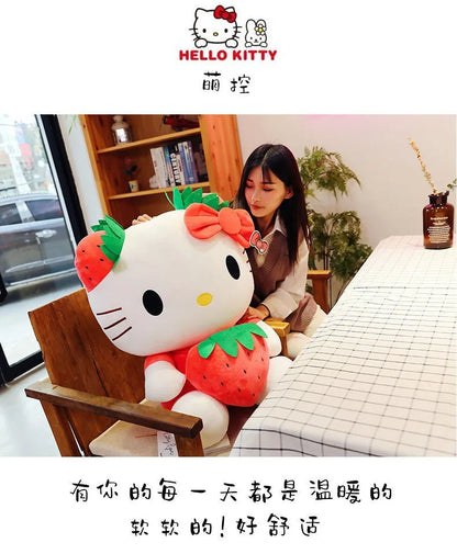 20-45cm Aoger Hello Kitty Plush Toys Anime Kawaii Pillow Doll Stuffed Animal Children Plushies Decoration Peluche Birthday Gift