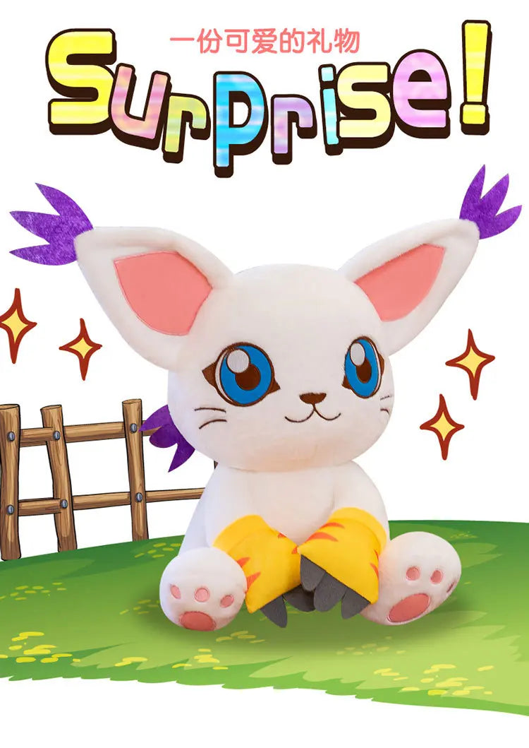40-80CM Large Big Size Gatomon Plushies Tailmon Peluche Cartoon Anime Plush Comfortable Soft Doll Children's Ornament Toy Gifts