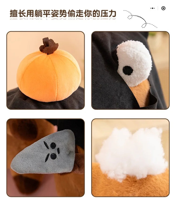 Funny Capybara 60cm Plush Toy Cute Robber Masked Stuffed Animal for Kids Birthday Xmas Gift Soft Cuddly Pillow