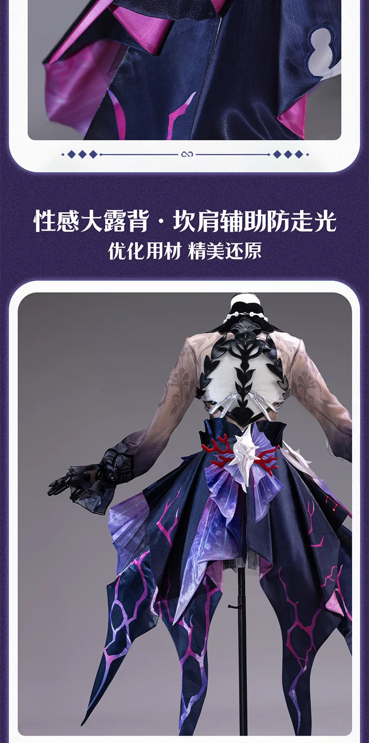 Honkai Star Rail Hysilens Cosplay Costume Wig Dress Earrings Headwear Rings Metal Accessories Halloween Party Women Girls iCoser