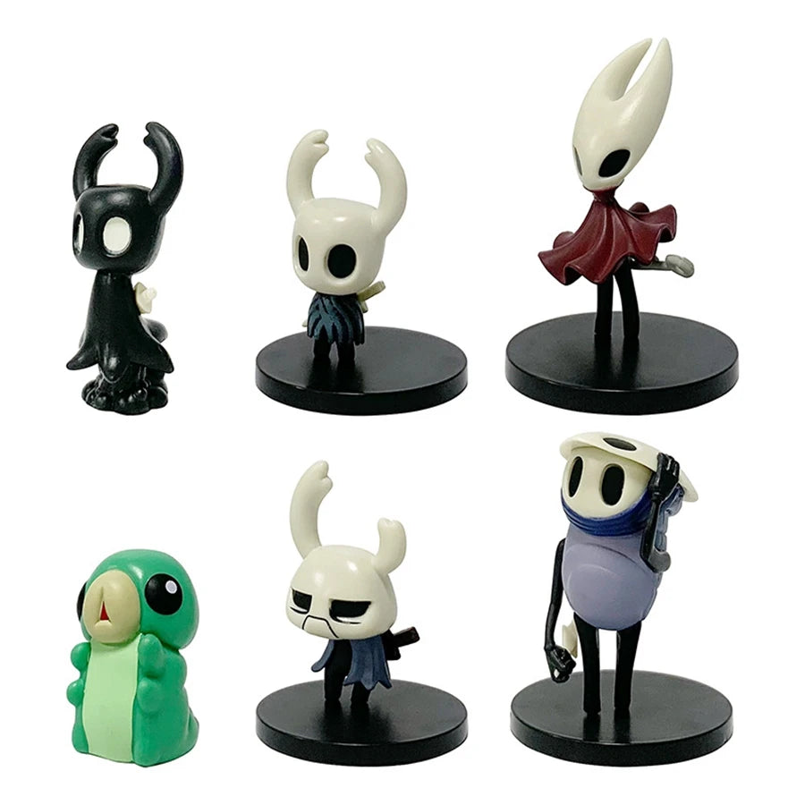 6Pcs/Set Game Hollow Knight: Silksong Figure Kawaii Q Version Little Knight Anime Figure Wasp Girl Figurine PVC Collection Toys