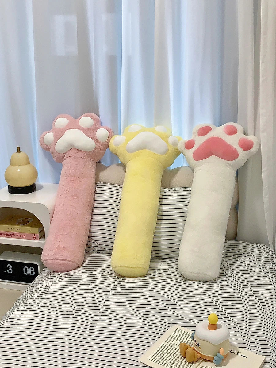 Comfortable Cat Paw Throw Pillow Very Soft Pink White Black Paw Long Cushion Leg Cushion Home Decor Xmas Gifts Child Washable