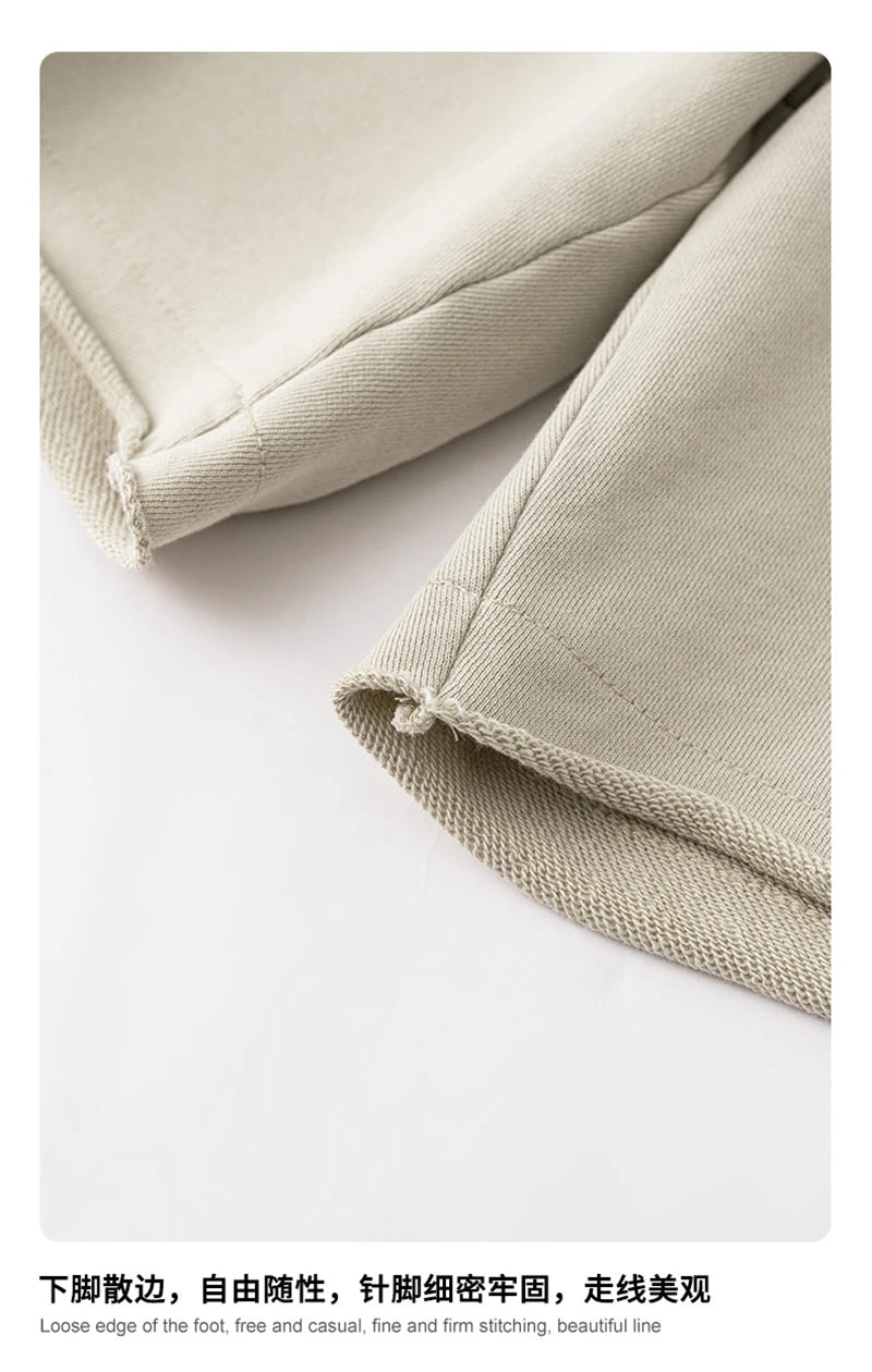 ZODF Retro Summer Washed 370gsm Cotton Shorts For Men Unisex High Street Loose Edge Distressed Solid Shorts Brand Clothes HY1023