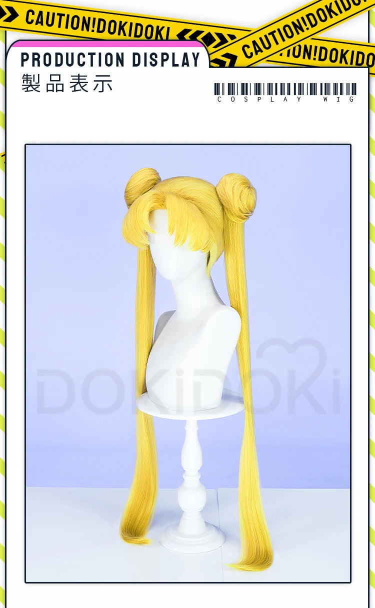 IN STOCK Chibii Usaa Tsukinoo Usagii Kinoo Makotoo Kaiouu Michiruu Wig Anime DokiDoki Cute Ponytail Hair Free Cap