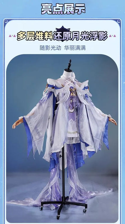 Genshin Impact Columbina Cosplay Costume The Damselette Dress Uniform Metal Prop Eleven Fatui Harbingers Halloween Women Girls