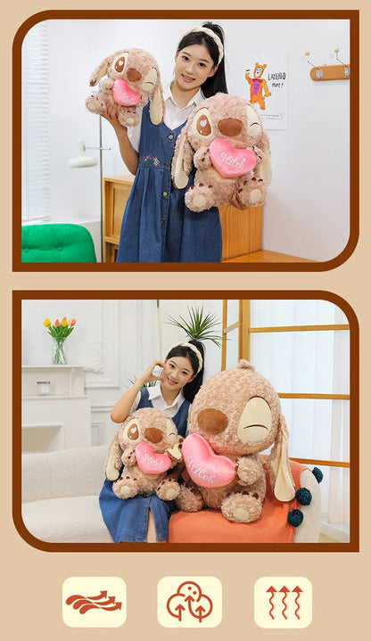 45/60/70cm Big Size Curly Stitch Disney Anime Plush Stuffed Doll Kawaii Coffee Plushies Pillow Ornaments Children's Holiday Gift