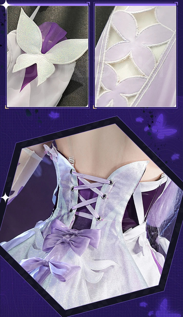 IN STOCK Castorice Cosplay Costume Game Honkai: Star Rail 【S-2XL】DokiDoki-SR HSR Castorice Purple Dress Halloween Costume