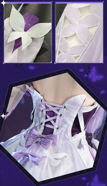 IN STOCK Castorice Cosplay Costume Game Honkai: Star Rail 【S-2XL】DokiDoki-SR HSR Castorice Purple Dress Halloween Costume