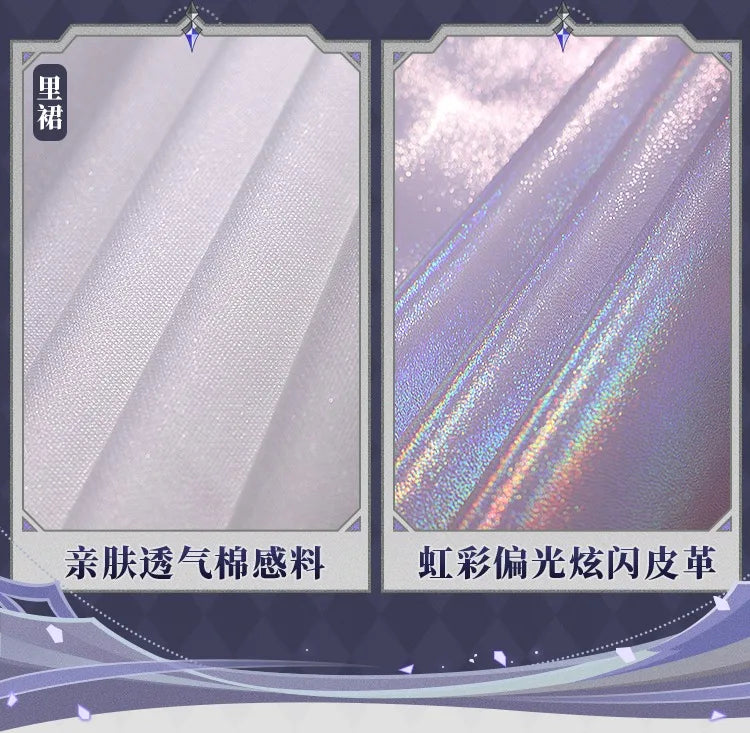 Genshin Impact Columbina Cosplay Costume Wig The Damselette Dress Eye Mask Headwear Metal Props Eleven Fatui Harbingers Women