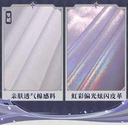 Genshin Impact Columbina Cosplay Costume Wig The Damselette Dress Eye Mask Headwear Metal Props Eleven Fatui Harbingers Women