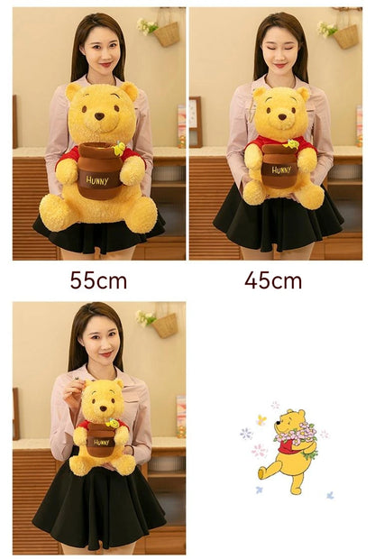 35-55cm Anime Honey Jar Winnie The Pooh Soft Plush Toys Pooh Bear Stuffed Animal Dolls Children Kids Kawaii Birthday Gift