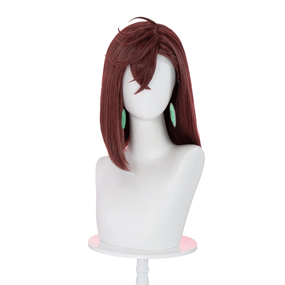 IN STOCK Momo Ayase Wig Anime Dandadan Cosplay DokiDoki Women 38cm Brown Short Hair Ayase Momo Maid Halloween Ear Clips Free Cap