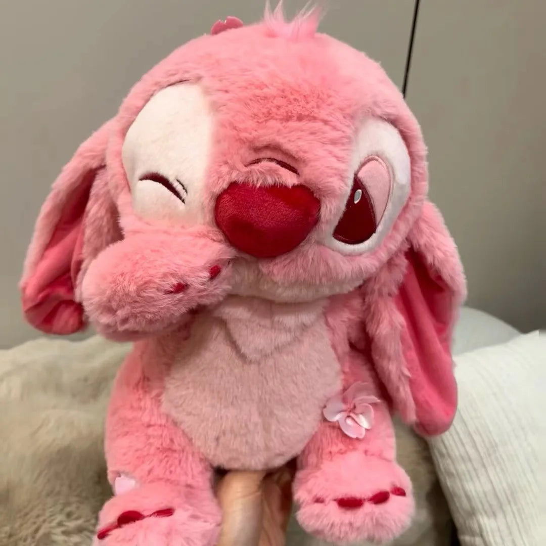 Disney Cartoon Pink Stitch Plush Toy Doll Sakura Story Series Gift For Girlfriend Soft Stuffed Animal Collectible Toys