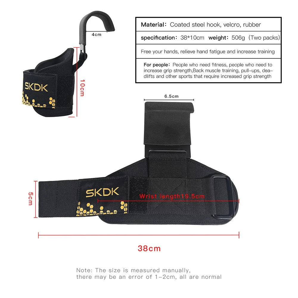 The Codex Weight Lifting Hook Grips with Hand-Bar Wrist Straps Heavy Duty Gym Workout Powerlifting Pull-Up Fitness