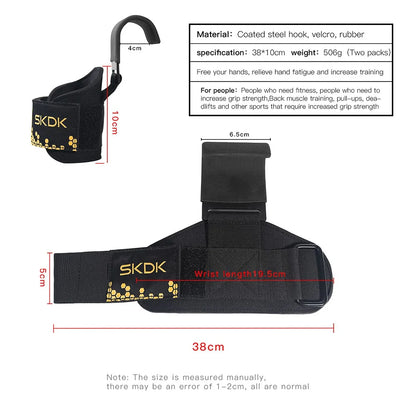 The Codex Weight Lifting Hook Grips with Hand-Bar Wrist Straps Heavy Duty Gym Workout Powerlifting Pull-Up Fitness