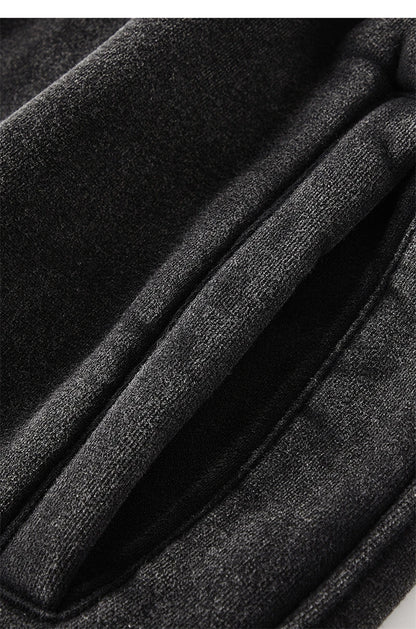 ZODF Vintage Men 360gsm Thick Fleece Sweatpants Women Unisex Loose Washed Distressed Warm Joggers Pants For Winter HY0749