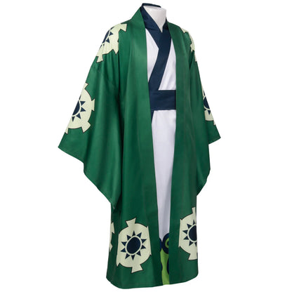 One Piece Roronoa Zoro Kimono Costume Unisex Polyester Set