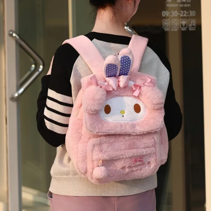 Sanrio My Melody Backpack Coin Purse My Sweet Piano Casual Schoolbag Large Capacity Girly Plush Bag Traveling Bag Girl Student