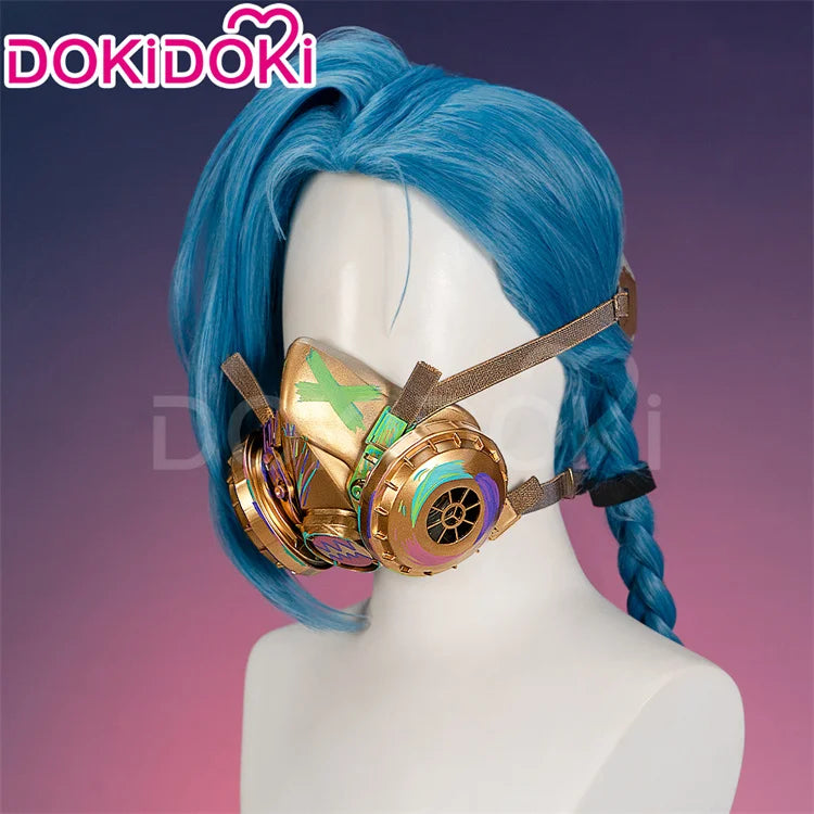 IN STOCK Jinxx Wig Game DokiDoki-R Women 38cm Hair Jinxx Cosplay Mask Tattoo Necklace Nails Bun Wig Luminous Ball Free Cap