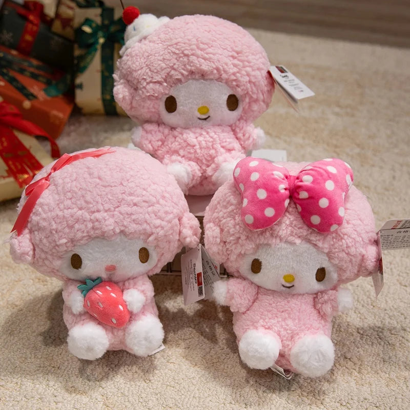 Sanrio Piano Plush Doll Bag Pendant Cute Sheep Toy Genuine Cartoon Anime Coin Purse Keyrchain Kids Birthday Xmas Gifts