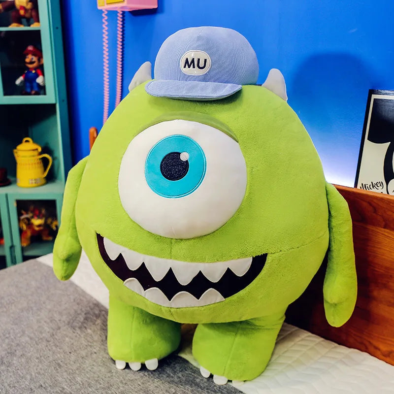 40/60CM Big Size Mike Wazowski Disney Anime Plush Stuffed Doll Kawaii Room Decoration Plushies Pillow Ornaments Holiday Gifts