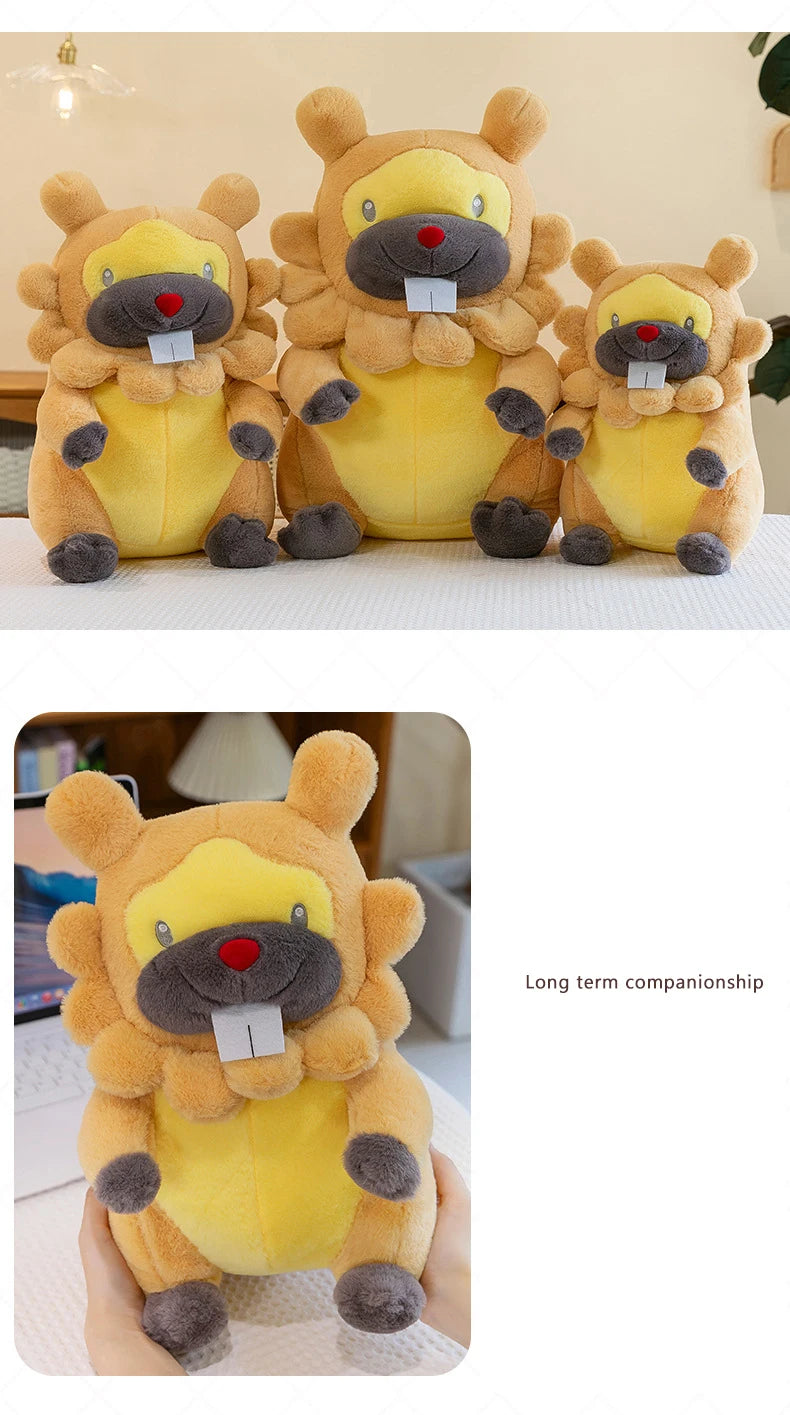 35/80cm Large Bidoof  Pokemon Plush Toys Anime Doll Cute Pillow Cartoon Giant Pokémon Plushie Stuffed Gift for Kids Christmas